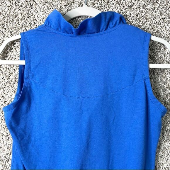 Barbara Erickson Top Women’s Small Blue Ruffle V-Neck Sleeveless Tank - Picture 4 of 5